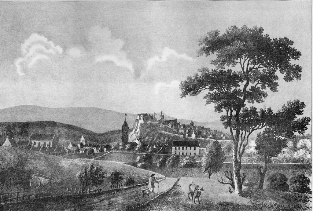 Etching of the view to Stirling from St Ninians  before 1746