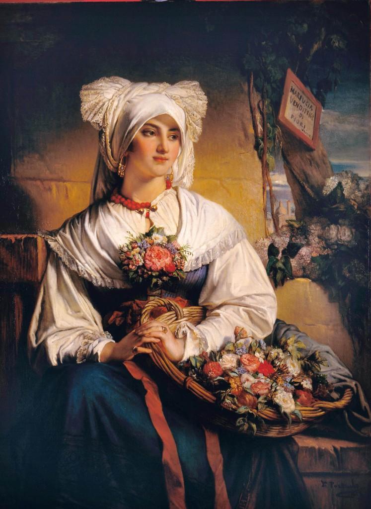 A Triest Flower Girl, Jean François Portaels (1818 - 1895)